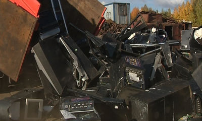 Полсотни незаконных игровых автоматов, изъятых полицией, пошли на металлолом