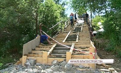 В Павловской роще Ярославля начали реконструировать спуск к Волге