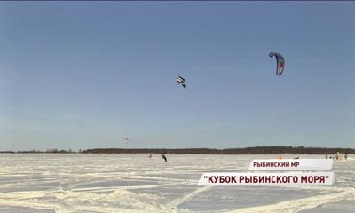 На Рыбинском водохранилище прошли соревнования по сноукайтингу