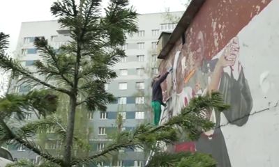 Улицы Ярославля украшают граффити, посвященными Дню Победы