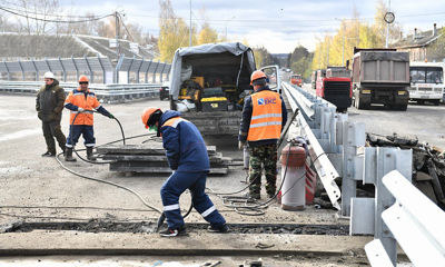 Правую сторону Добрынинского моста подготавливают к открытию