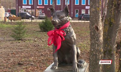 В Данилове установили вторую в области бронзовую скульптуру собаке