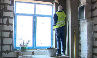 В строящейся детской поликлинике на Липовой горе начали внутреннюю отделку