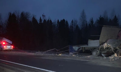 При столкновении грузовиков на трассе в Ярославской области пострадал мужчина