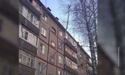 Танцующая водосточная труба появилась на одной из пятиэтажек в Брагино