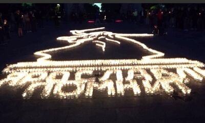 Ярославцы выложили инсталляцию из тысячи свечей