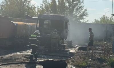 Пламя перекинулось на фуры: в Ярославле загорелся бензовоз