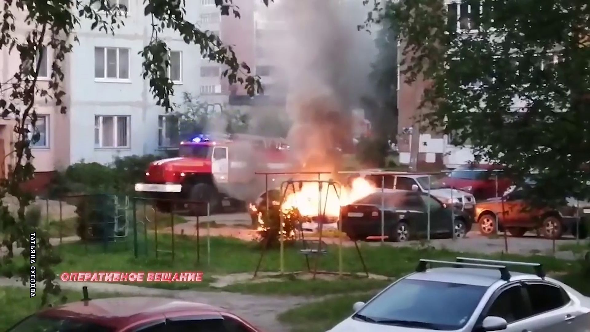 В Заволжском районе сгорели три машины