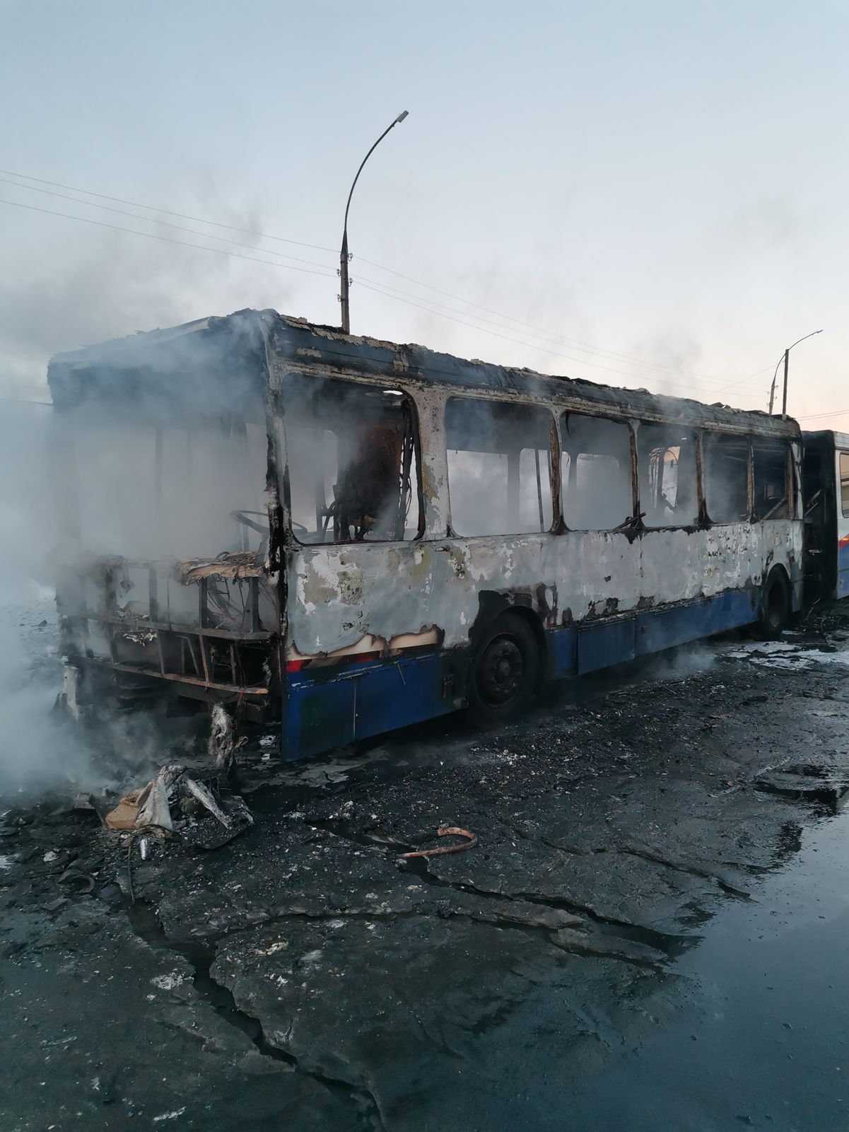 В Ярославле сгорел рейсовый автобус