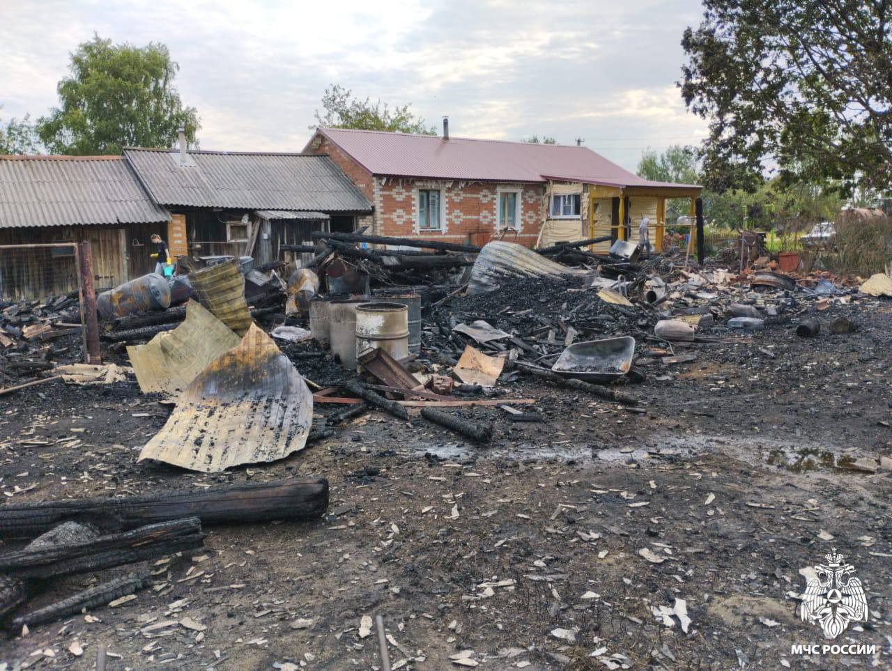 В Борисоглебском округе горел частный дом