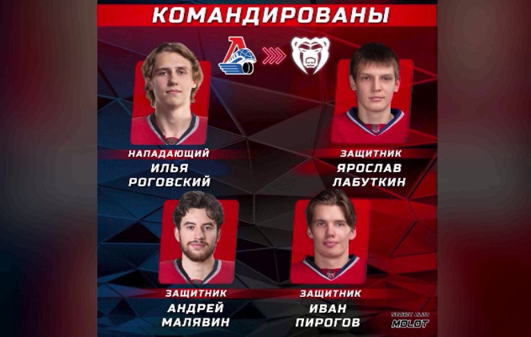 Ярославский «Локомотив» отправил в фарм-клуб сразу четырех игроков